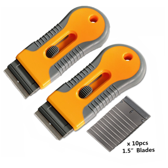 FOSHIO Plastic Razor Blade Scraper Include 2PCS Scraper Tool and 100PCS  Blades f