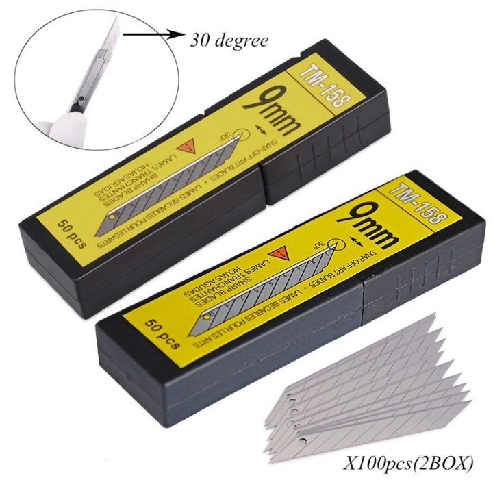 50 Pcs Snap Off Blade 30° For OLFA Knife Cutter 9mm Carbon Steel Cutting  Razor