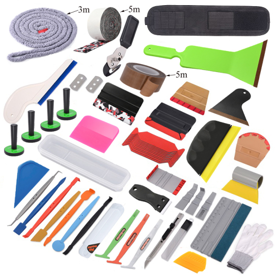 Wigoo Car Vinyl Wrap Kit with LCD Heat Gun [Anti-scalding Protection]  [Complete Mod Toolkit] Felt Squeegee, Vinyl Cutter Set and More - Complete  Wrap