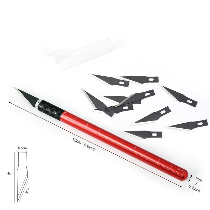 1PCS Exacto Knife Hobby Knife with Safety Cap and Craft Ruler and