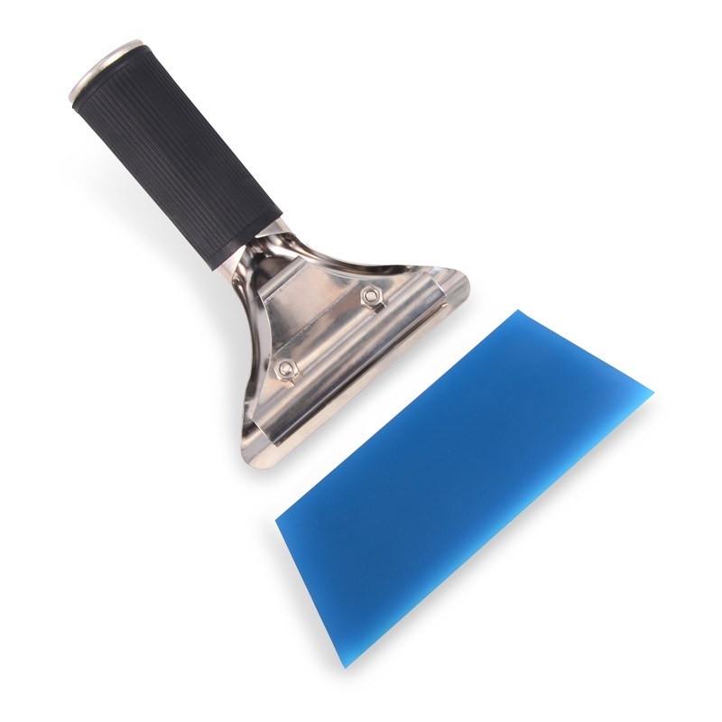 FOSHIO BlueMax Rubber Scraper Blade with Handle Window Glass Wash Clea