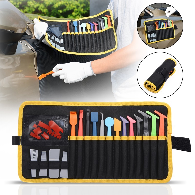 REEVAA Vinyl Wrap Tool Kit for Car, Tint Wrapping Kit with Apron Waist Bag,  Magnet Holder Micro Wrap Stick Squeegee, PPF Squeegee Kit, Essential kit