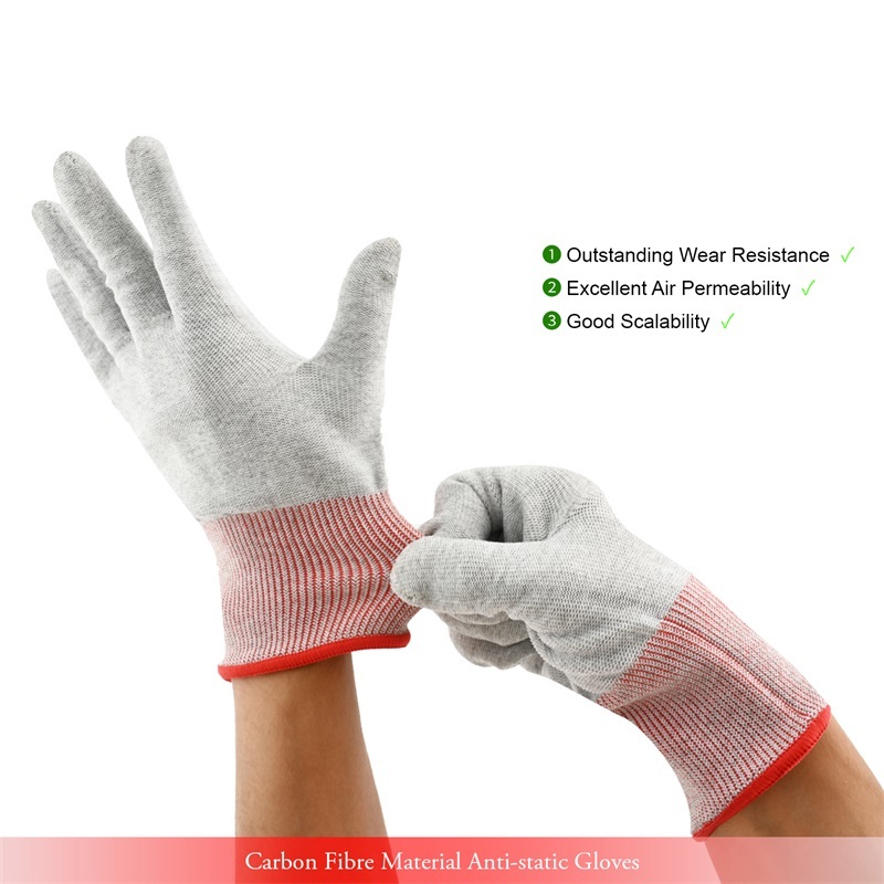 FOSHIO Wrap Working Glove Carbon Fiber Glove Anti static Vinyl Wrap