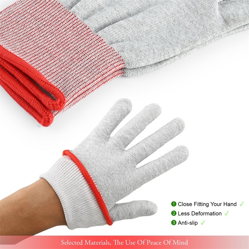 FOSHIO Wrap Working Glove Carbon Fiber Glove Anti static Vinyl Wrap