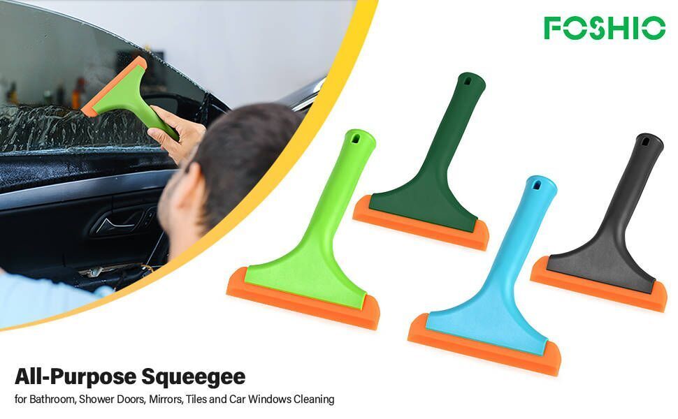 Wrap Rubber Squeegee Car Windshield, Window and Glass Cleaning Tool -  Household Bathroom Squeegee Multi-function scraper for Shower Glass Door  Mirror - Rubber Blade Silicone Squeegee 