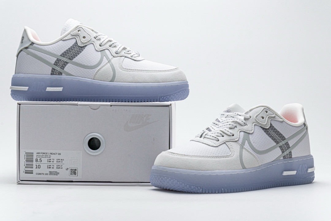 air force react white light bone