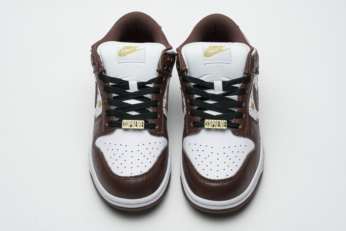 NIKE DUNK LOW OG QS SB SUPREME STARS WHITE BARKROOT BROWN GOLD DH3228-103  11