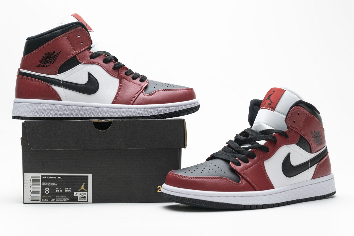 air jordan 1 mid chicago black toe gs