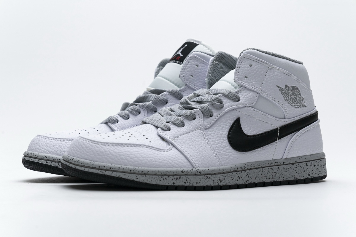 High Quality OG Jordan 1 Mid White Cement (GS) - Nike Air Jordan 1