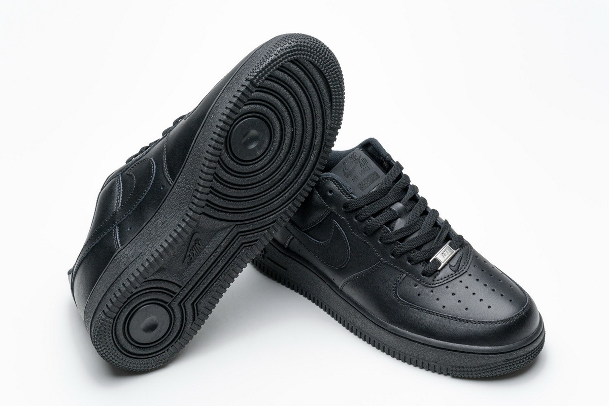 Nike Air Force 1 Low Supreme Triple Black CU9225-001 Fashion Shoes