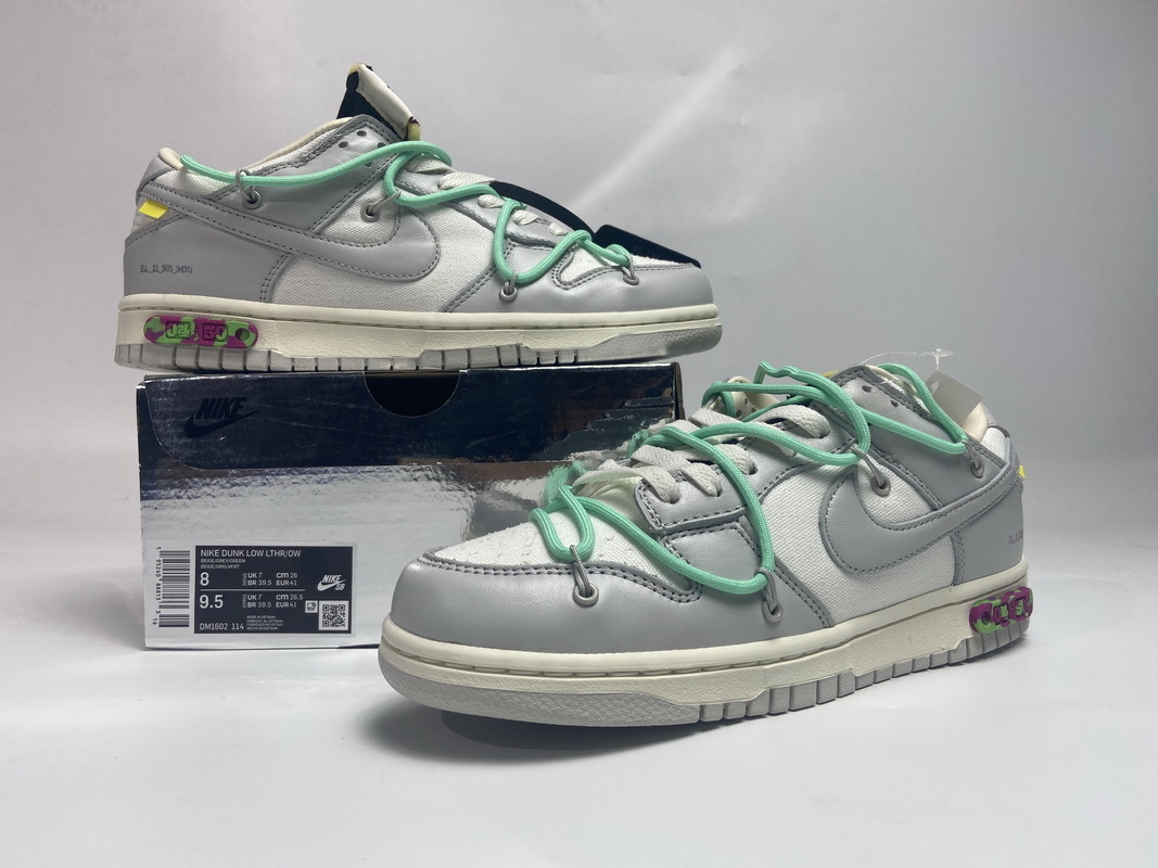 OFF WHITE Dunk Low Size 9.5 (Lot) 04 of 50 DM1602-114 Black Tongue
