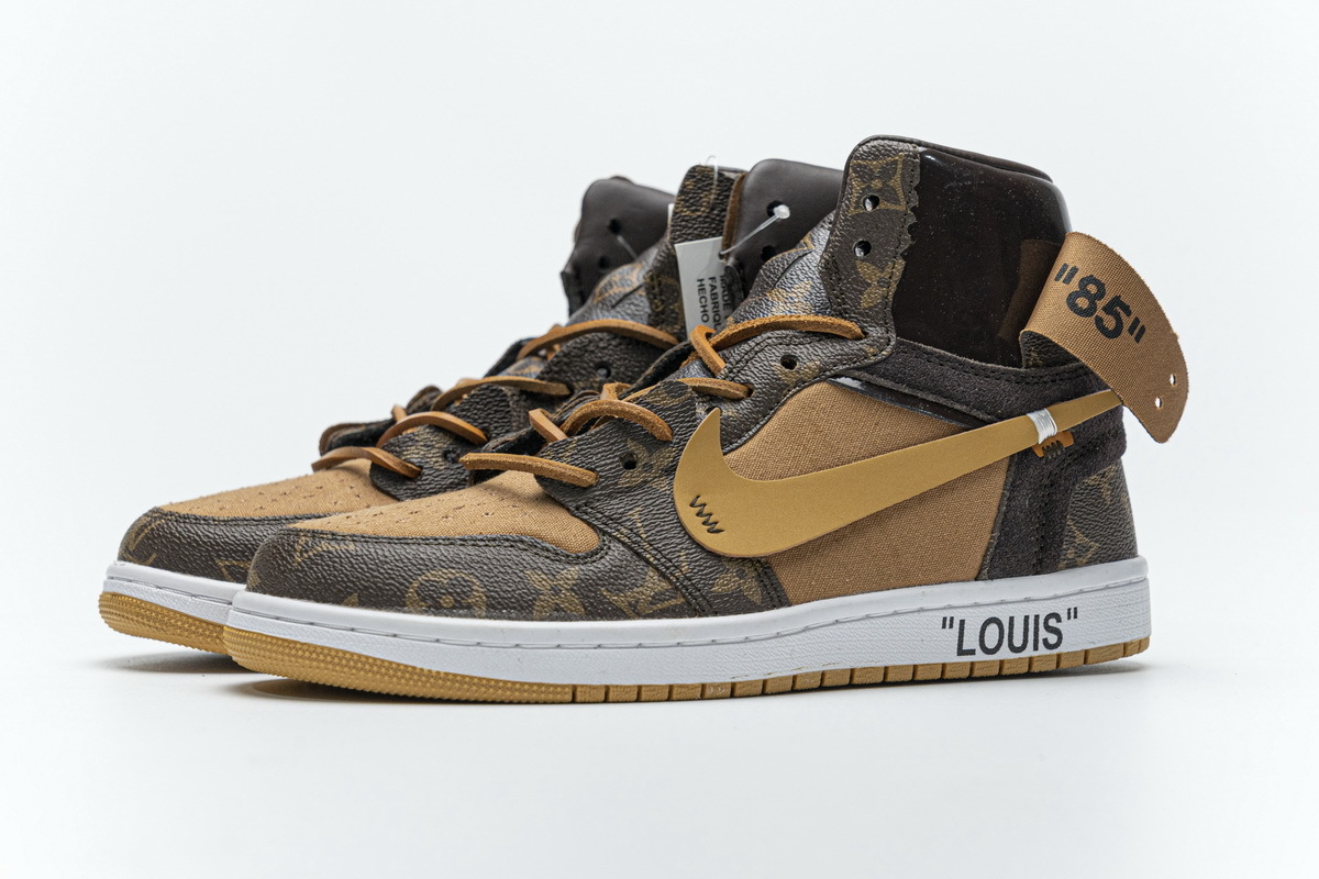 TOP Quality LJR Jordan 1 High LV Brown - Jordan 9 University Gold