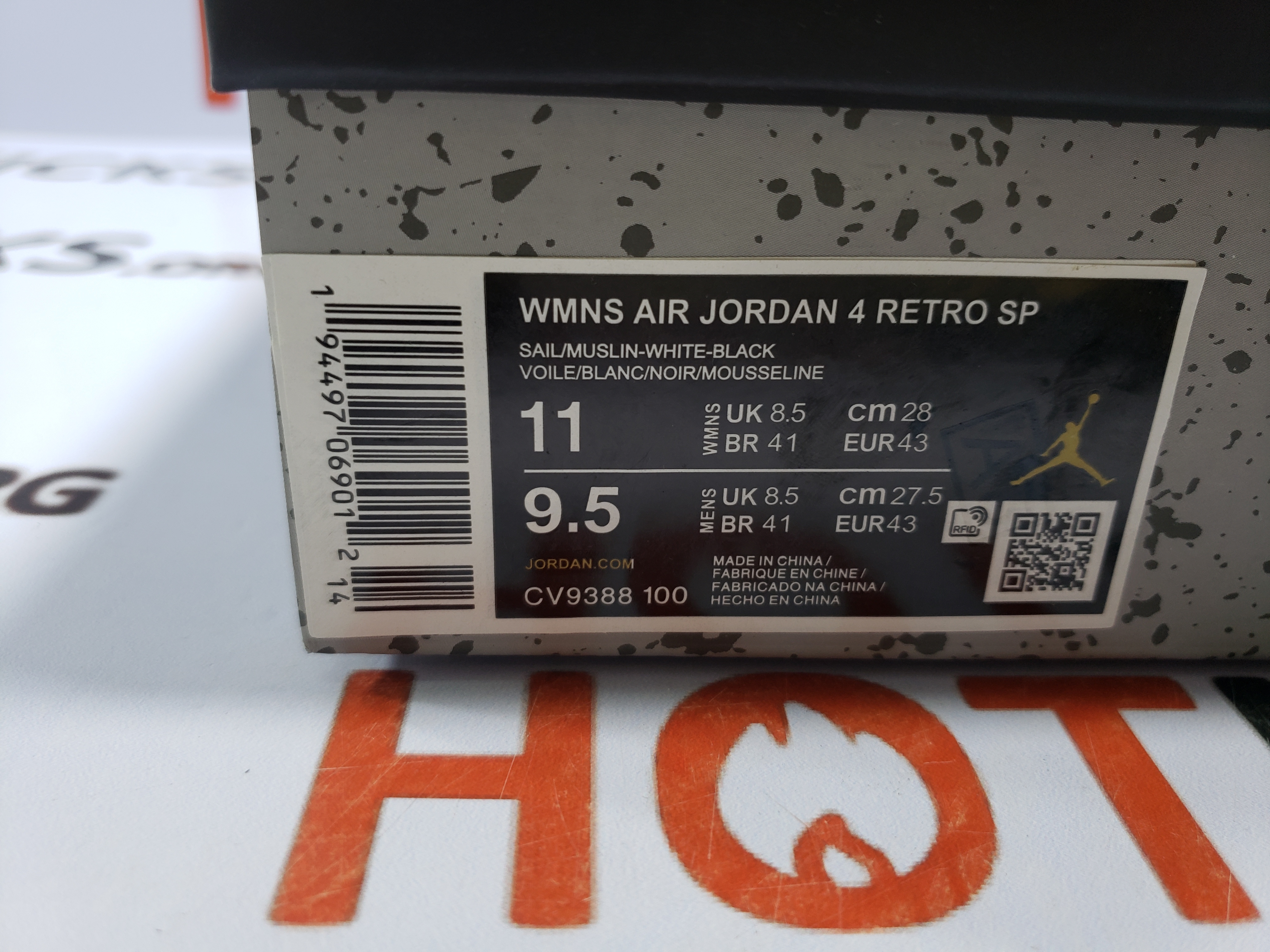 Off-White x Wmns Air Jordan 4 SP 'Sail' CV9388-100 - Size 3