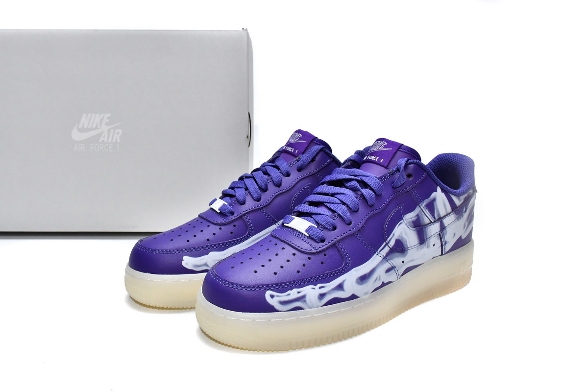 Supreme Nike Air Force 1 Low '07 Qs Purple Skeleton Halloween