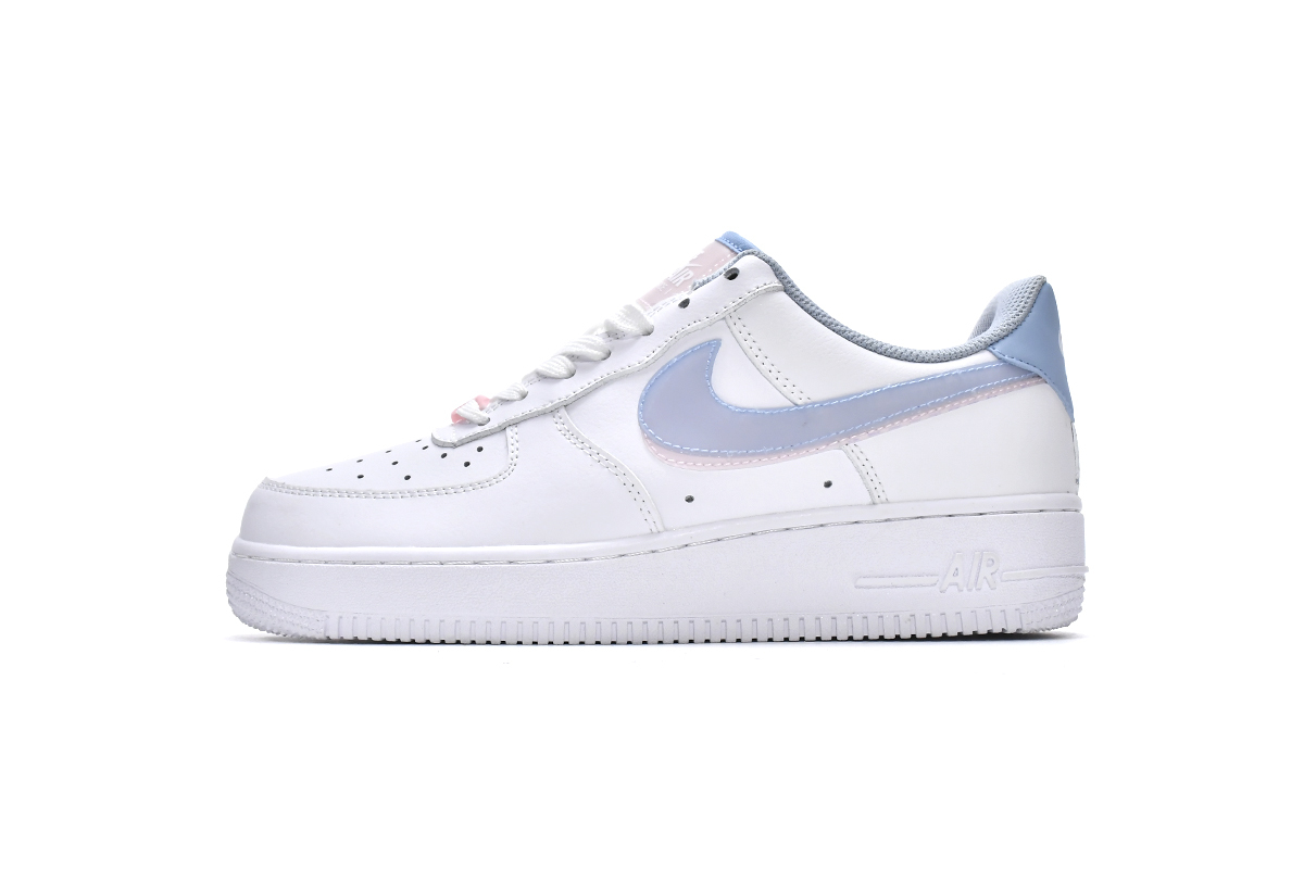 Nike, Shoes, White Air Force One Baby Blue Swoosh