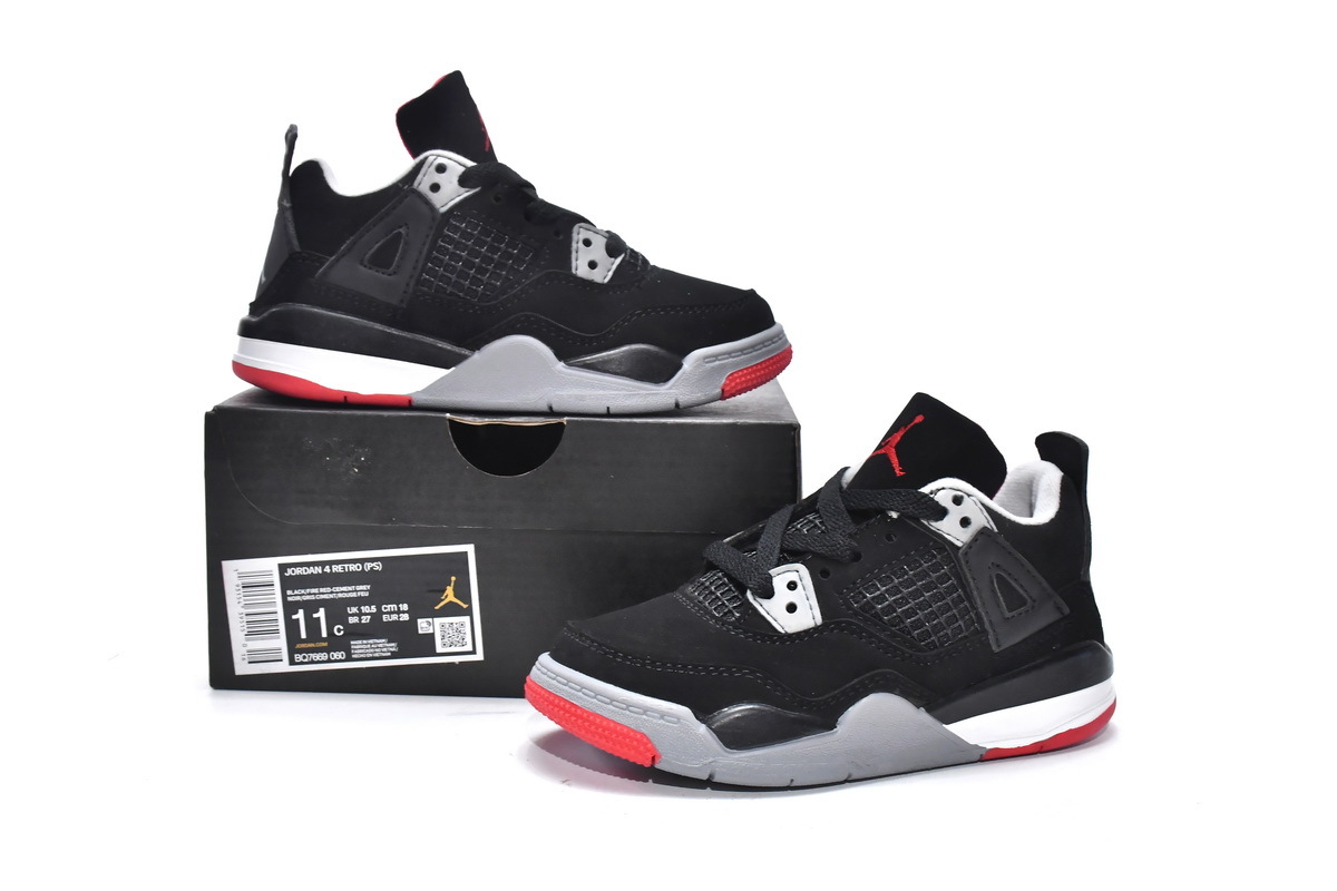 Air jordan on sale 4 bred toddler