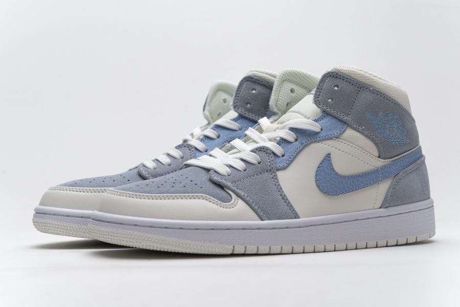air jordan 1 mid mixed textures blue tan