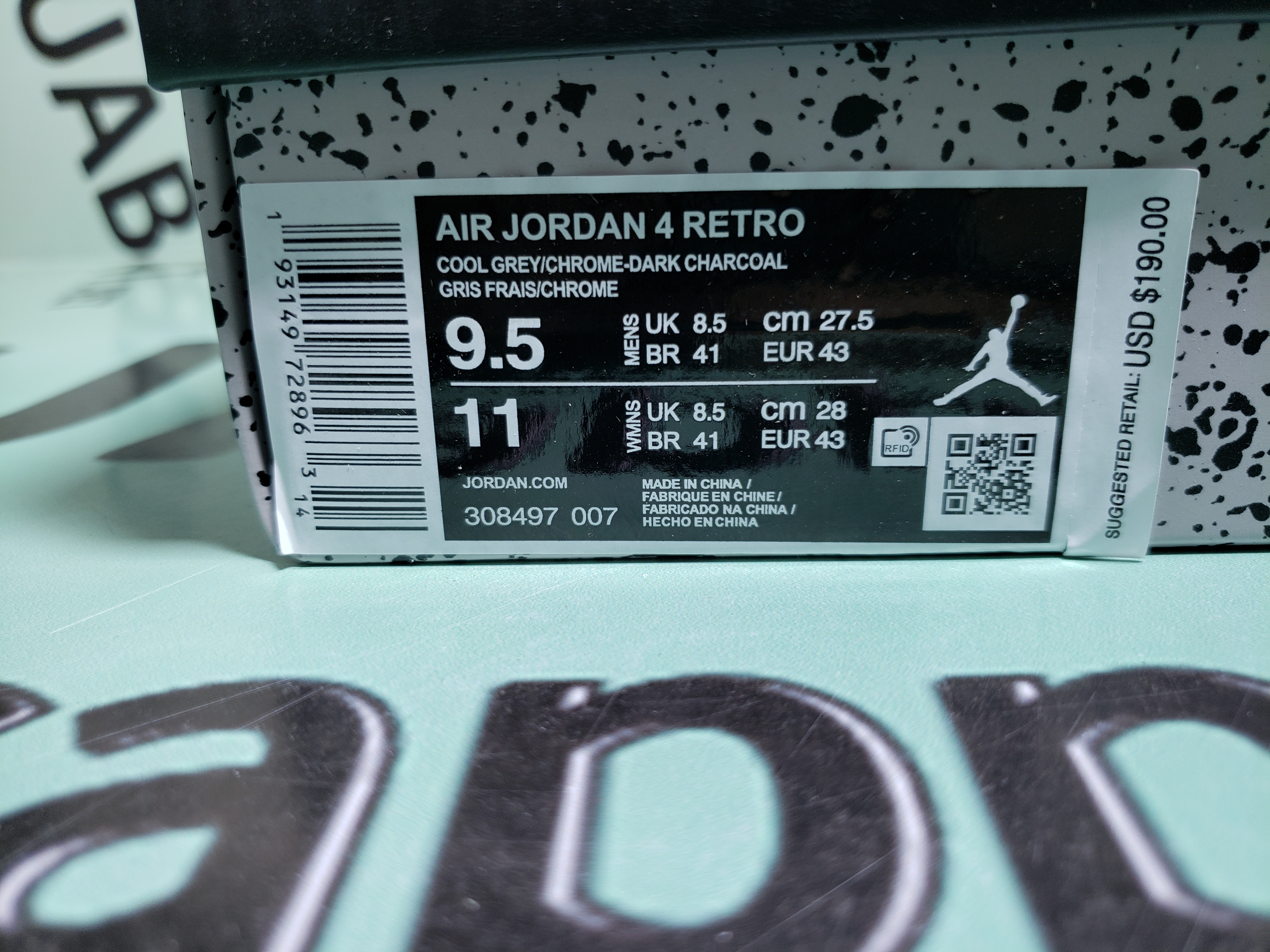 308497 - TOP Quality BellsShops Jordan 4 Retro Cool Grey (2019