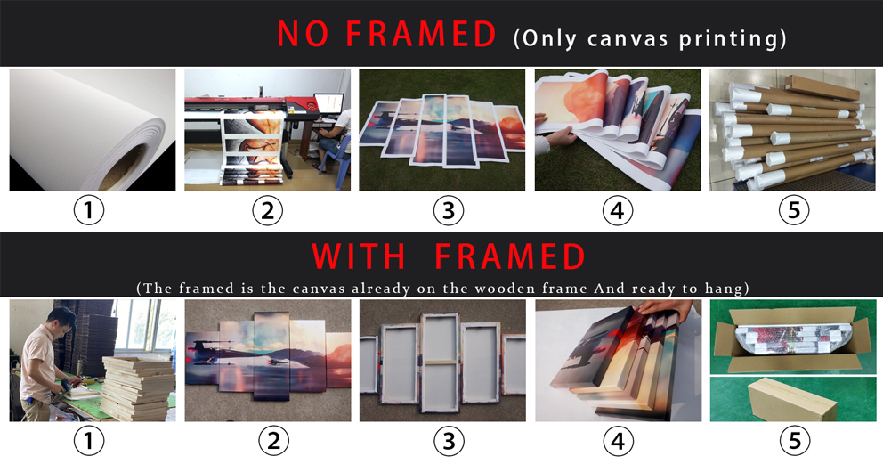 5 Panels Canvas Painting Artowrk Prints Home Bedroom Decorations Framed  