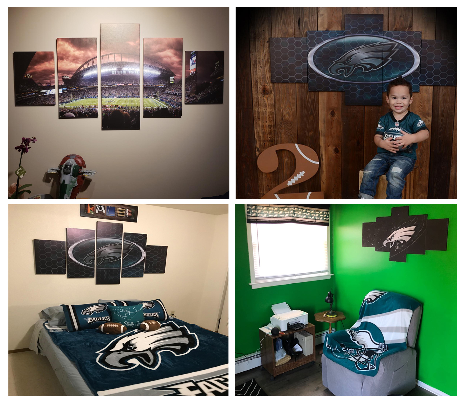5 Pieces Football PicturesFamily Decor Picture Frame Set Modern Canvas  