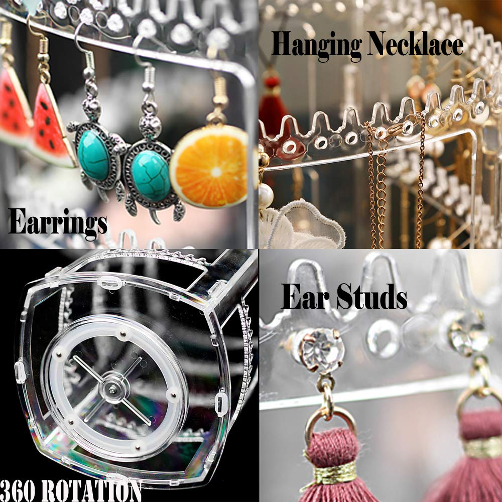 Rotating Rack Stand Display Jewelry Necklace Ring Earrings Holder Organizer New 