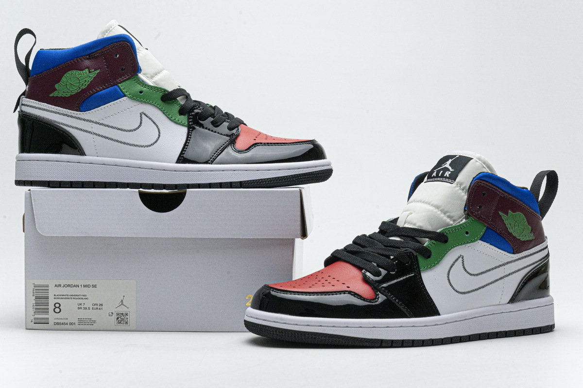 High Quality and Cheap GET Jordan 1 Mid SE Black White Multi-Color (W)  DB5454-001 - Cheapyeezy.net