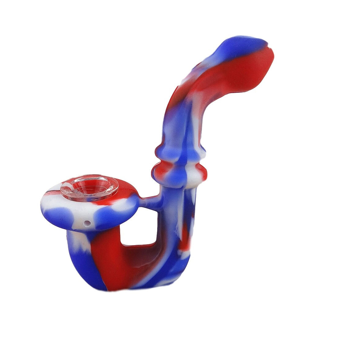 6" Sherlock Silicone Hand Pipe With Glass Bowl