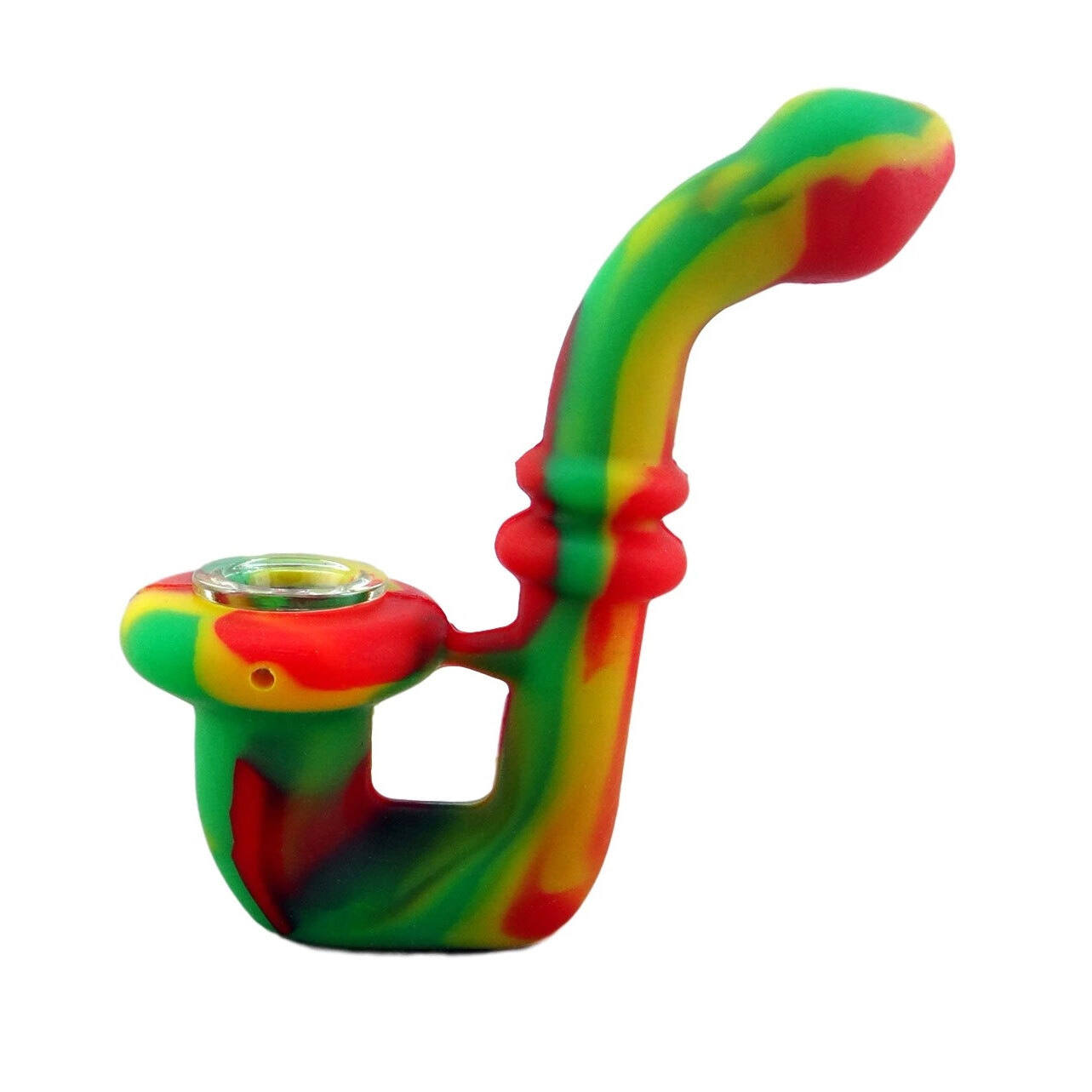 6" Sherlock Silicone Hand Pipe With Glass Bowl