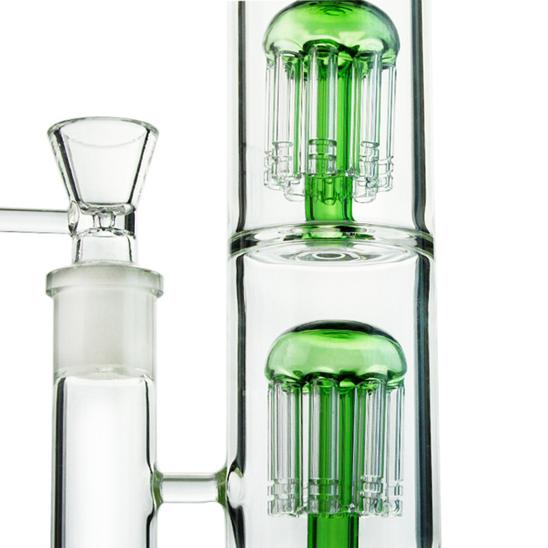 Double Tree Perc Straight Tube Water Pipe