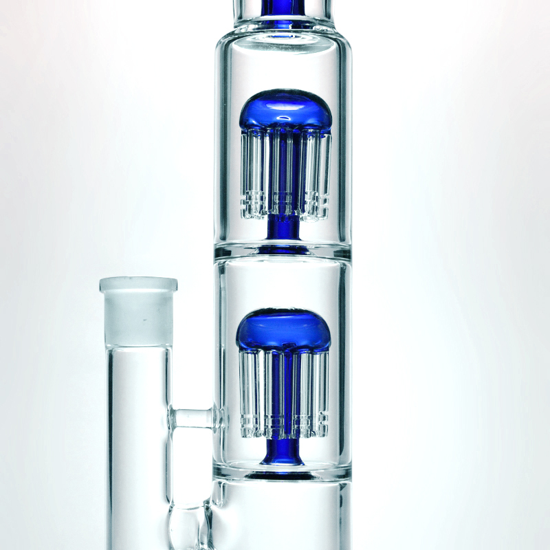 Double Tree Perc Straight Tube Water Pipe