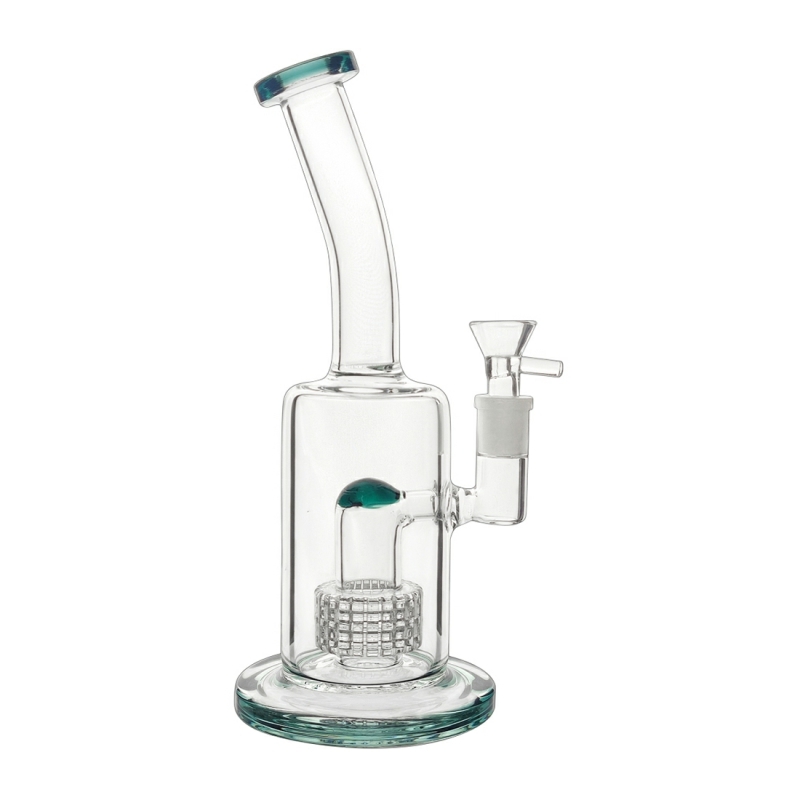 Thick Splash Guard Glass Bong With Dome Perc & Birdcage Perc