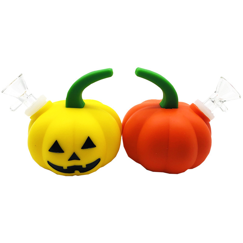 Halloween Silicone Pumpkin Bong | Pumpkin Silicone Dab Rig