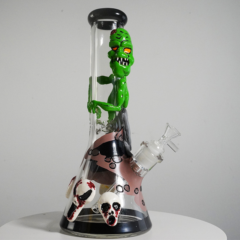 Halloween Themed Monster Big Bong | Horror Themed Green Face / Monster Water Pipe