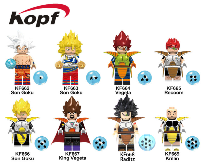 Kopf Dragon Ball Super Saiyan Assembled Block Minifigures