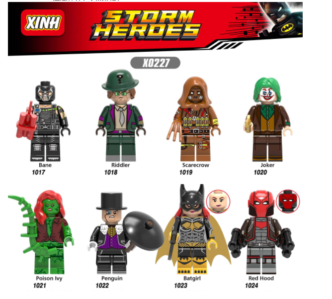XINH Super Hero Figures X0227 Bane Riddler Scarecrow Minifigures