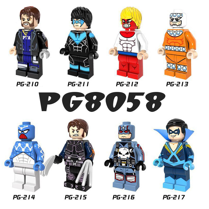 Pogo Superhero Series - PG8058 Captain Punisher Nightwing Cosmic Spider-Man Minifigures