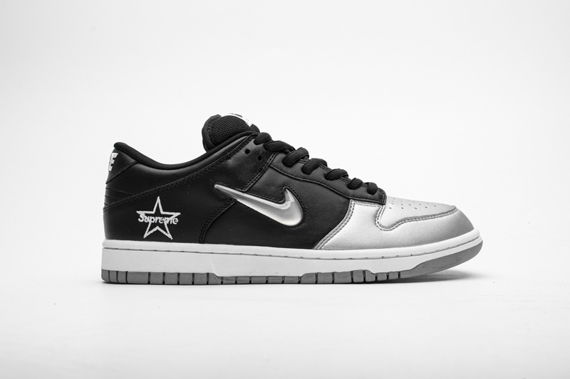 LJR Nike SB Dunk Low Supreme Jewel Swoosh Silver CK3480-001 Replica - Yepsneaker