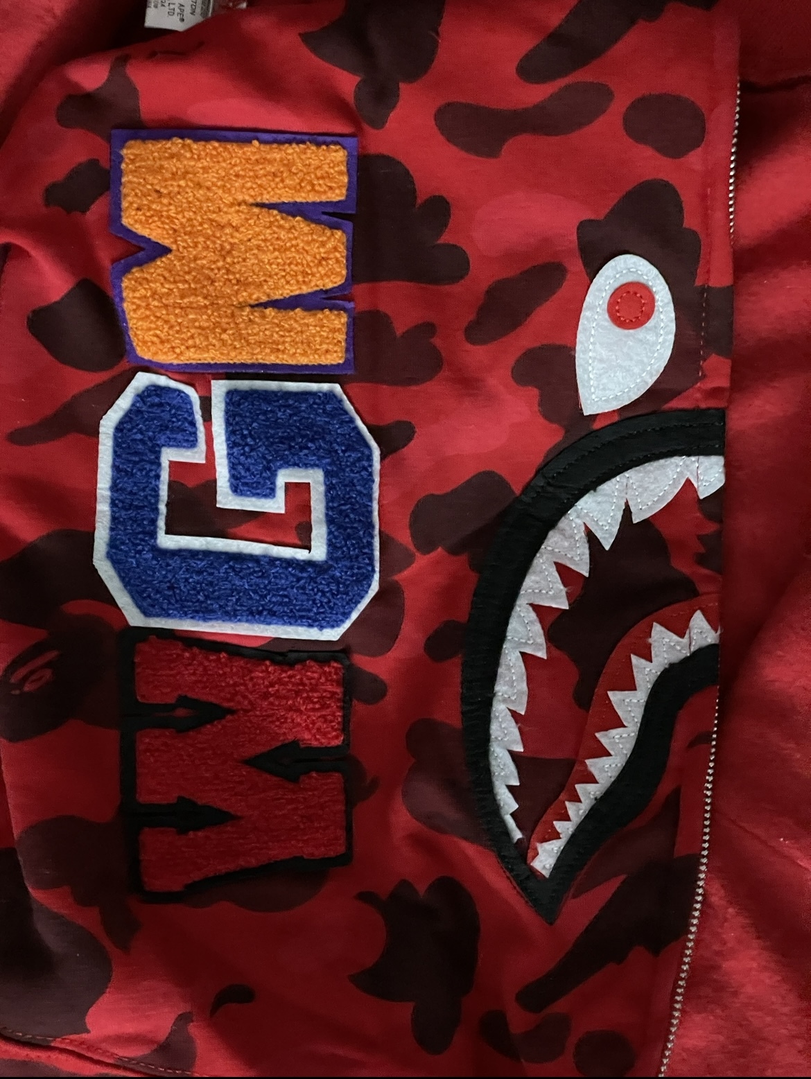 BAPE Color Camo Shark Zip Hoodie Red 4580793322511 - Pk Stockx