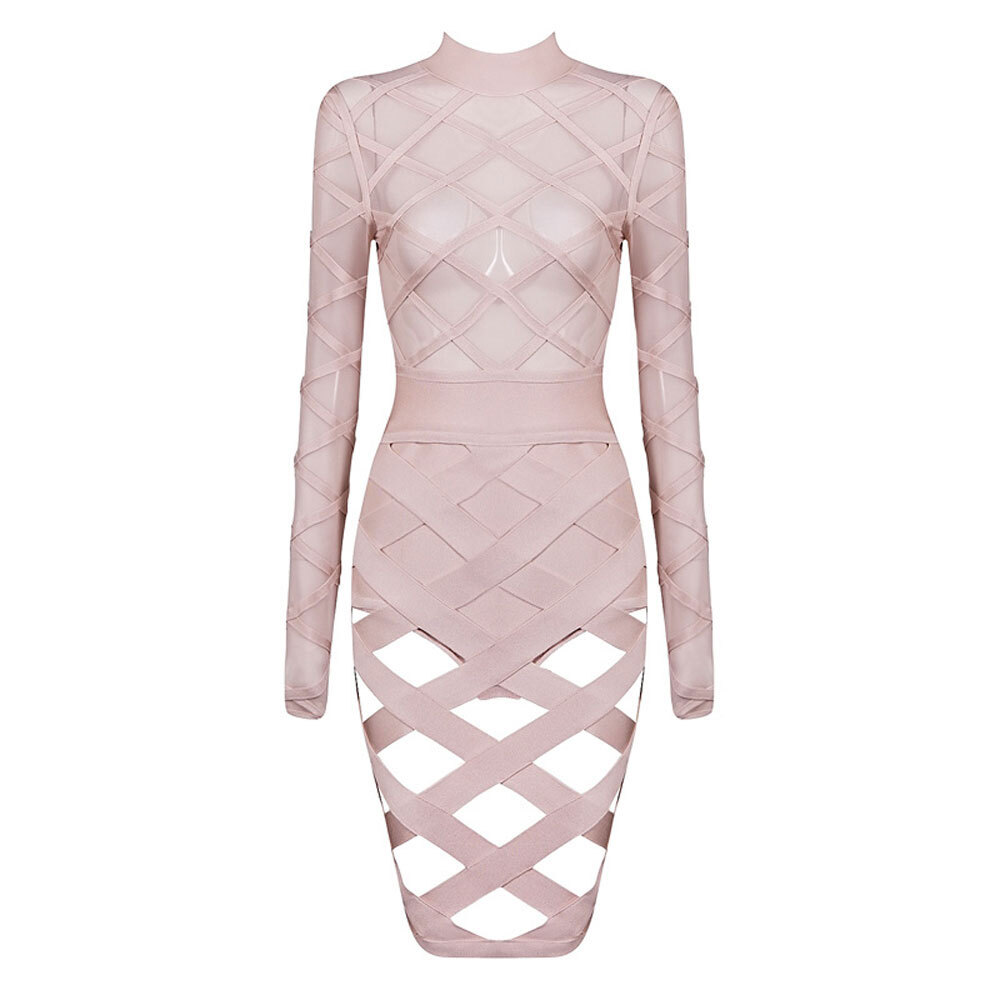 lattice bandage dress