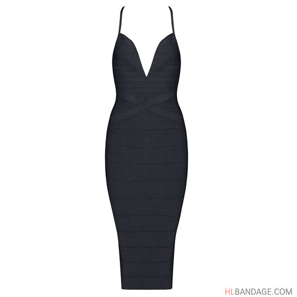 black dress bodycon spaghetti strap