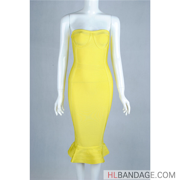 house of cb yellow bandage dress