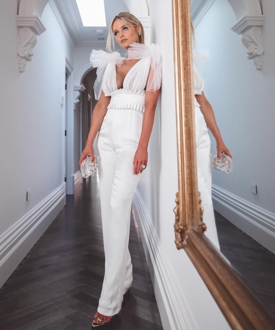 white bandage jumpsuit