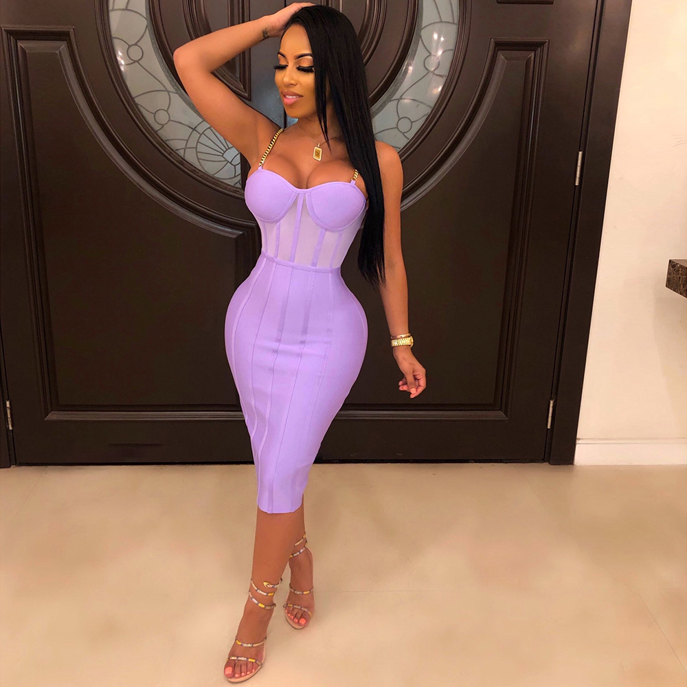 neon purple bodycon dress