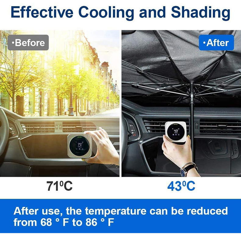 Car Windshield Umbrella Foldable Car Windshield Sunshade Parasols Front Sunshade Sunshade UV Protection Suitable For Most Models 