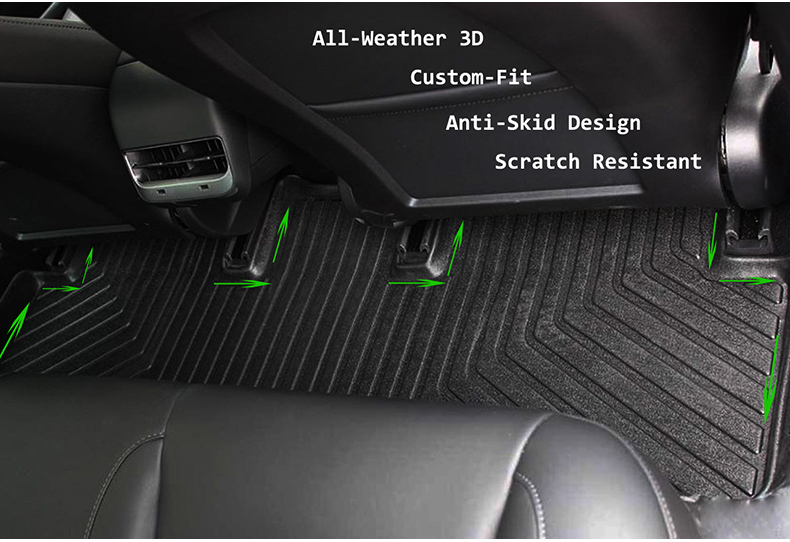 Wholesale TPE Waterproof Car Floor Mats for Hilux Toyota Compatible Car Mat Set Rubber Non Skid All Weather Full Set Car Carpet 