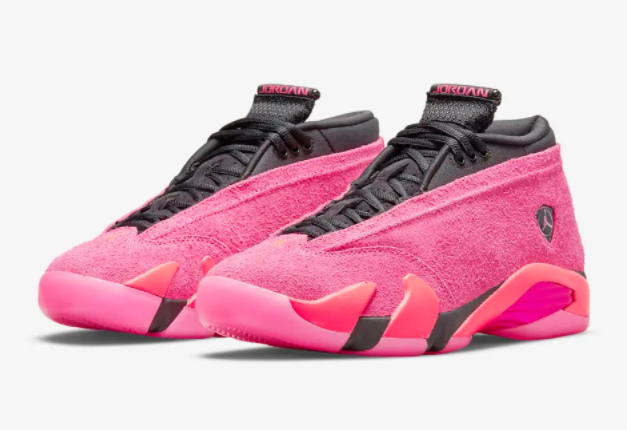 Cool sneakers for men-Pink girl heart, Air Jordan 14 Low "Shocking Pink"