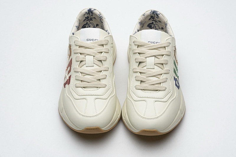 gucci ivory rhyton rainbow glitter sneakers