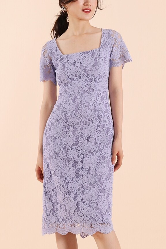 Fitted Lavender Lace Bodycon Dress