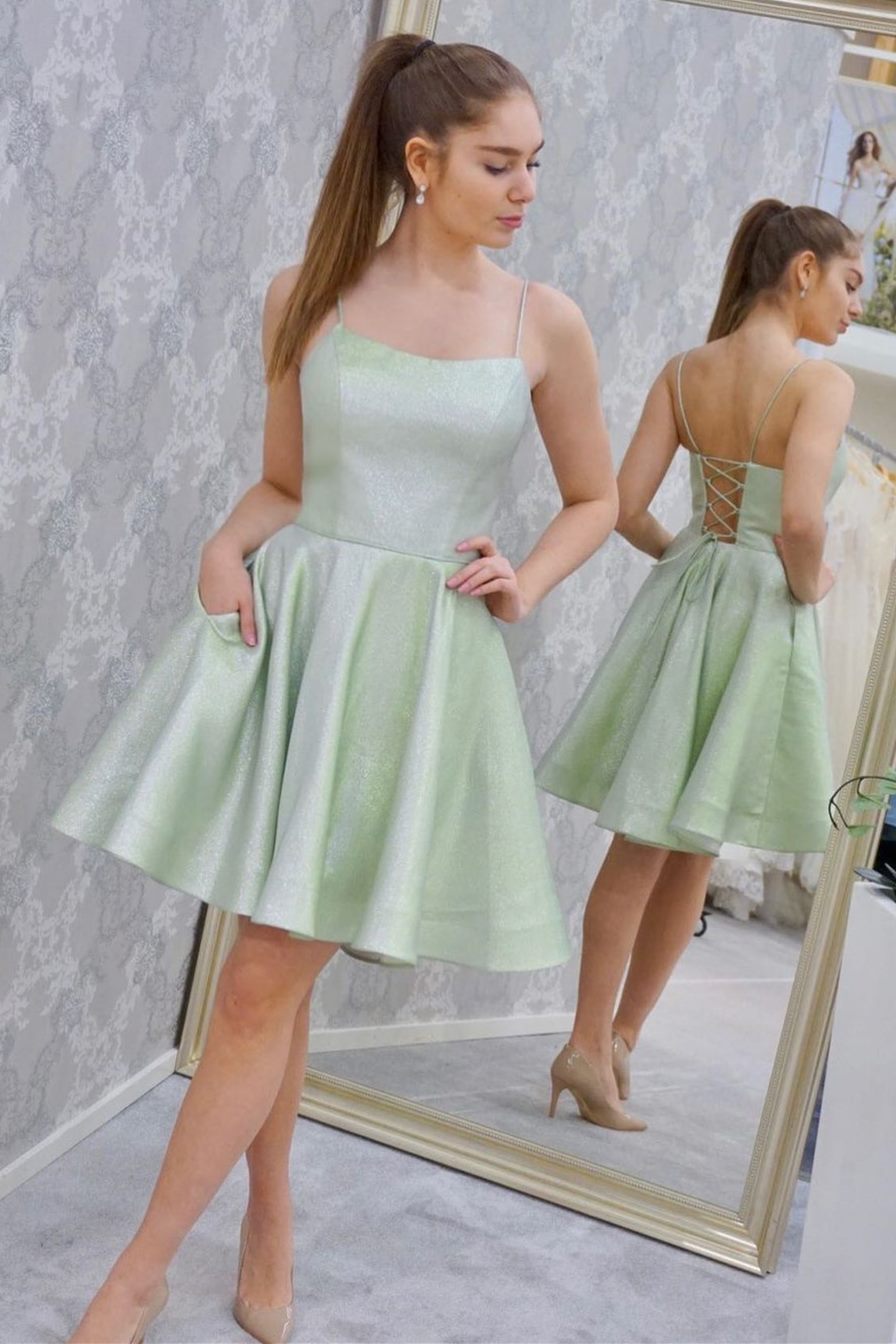 Sage green Homecoming dress