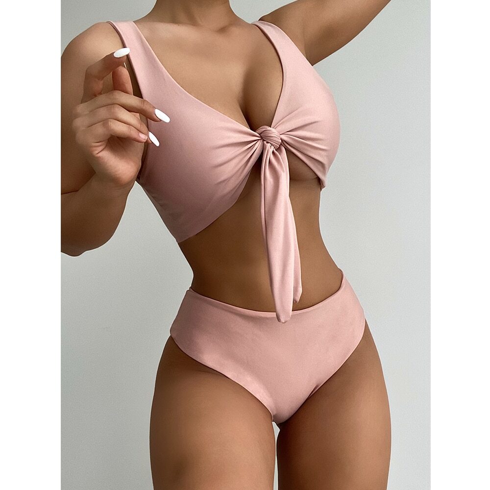 Sexy Pink Bow-Knot Swimwear 